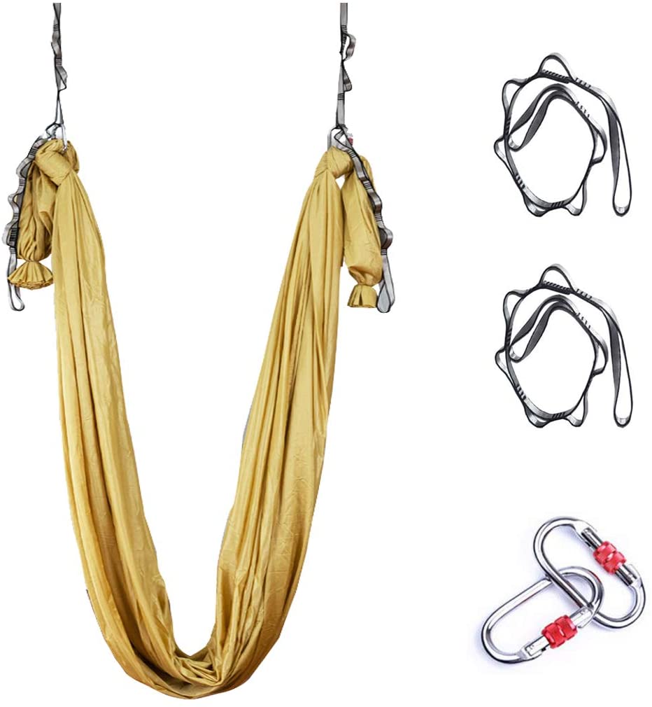 Aerial Silk Hammock - 5*2.8m Aerial เปลญวนโยคะชุดฟิตเนสโยคะยืด Anti-Gravity Swing สลิง