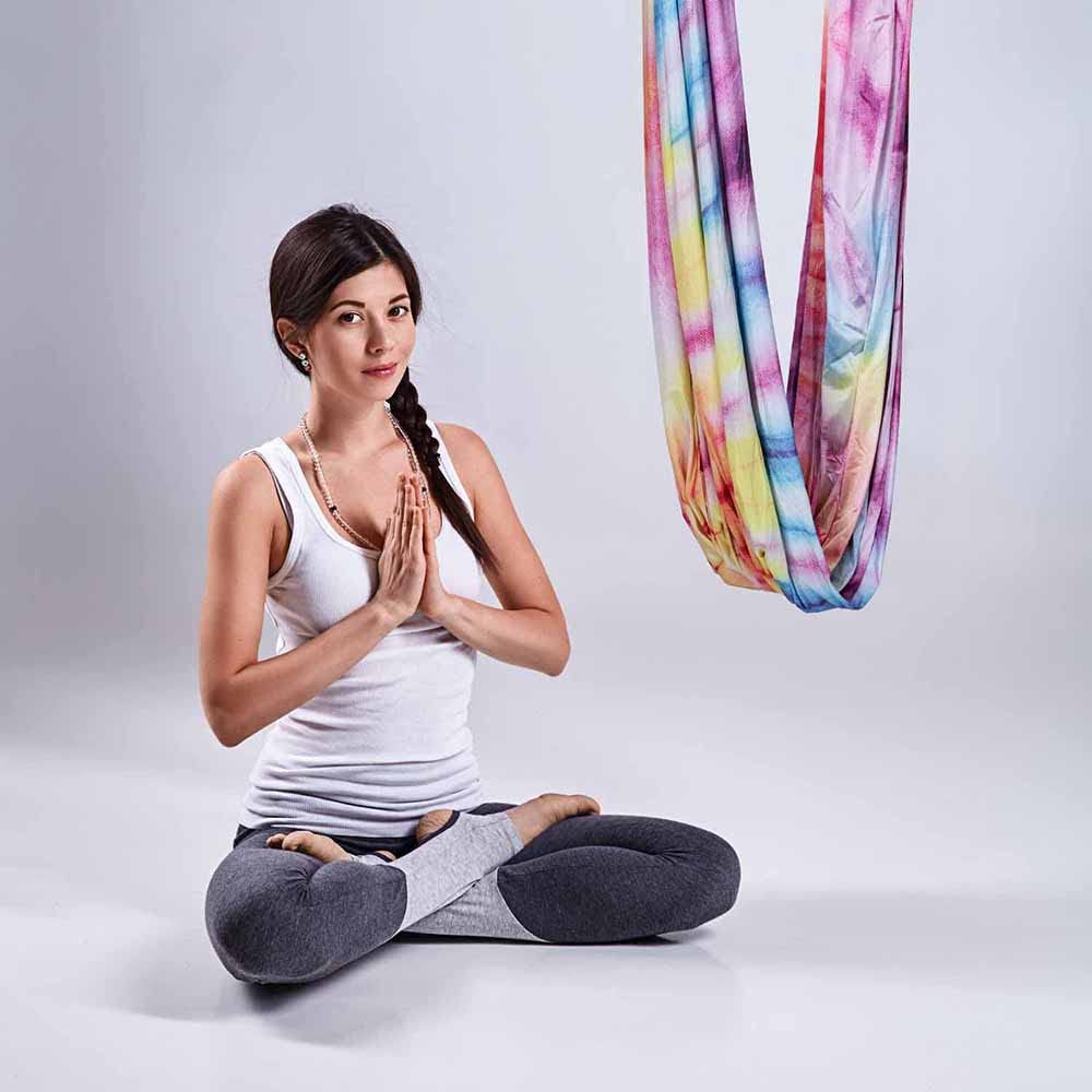 Aerial Silk Hammock - ชุดผ้าไหมสำหรับโยคะทางอากาศยาว 9 หลา พร้อมอุปกรณ์และคู่มือสำหรับการฝึกโยคะทางอากาศทุกระดับ