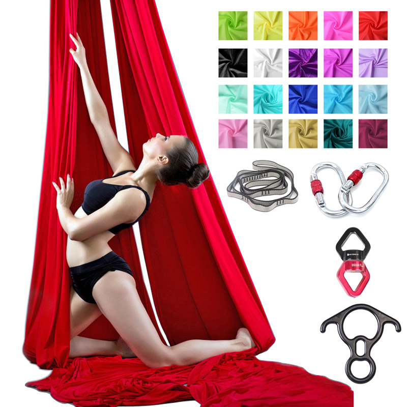 Aerial Silk Hammock - ชุดผ้าไหมโยคะอากาศ 9 หลา 8.2 เมตร สำหรับการเต้นรำแบบแอโรบิก