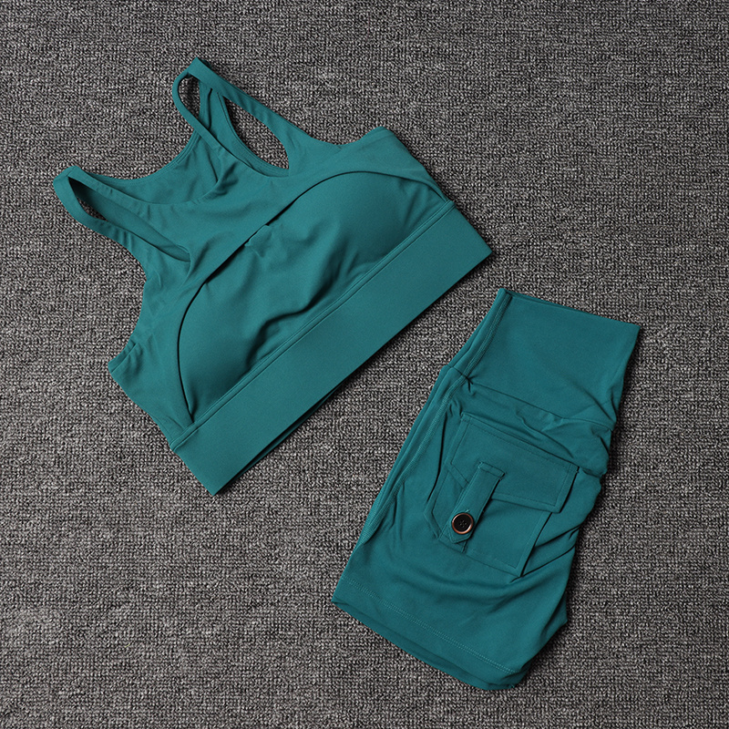 กางเกงขาสั้นออกกําลังกายชุดโยค - Pilates Yoga Set บทวิจารณ์และราคา