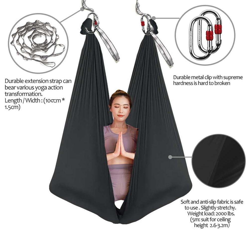 5*2.8m Aerial เปลญวนโยคะชุดฟิต - Aerial Silk Hammock บทวิจารณ์และราคา