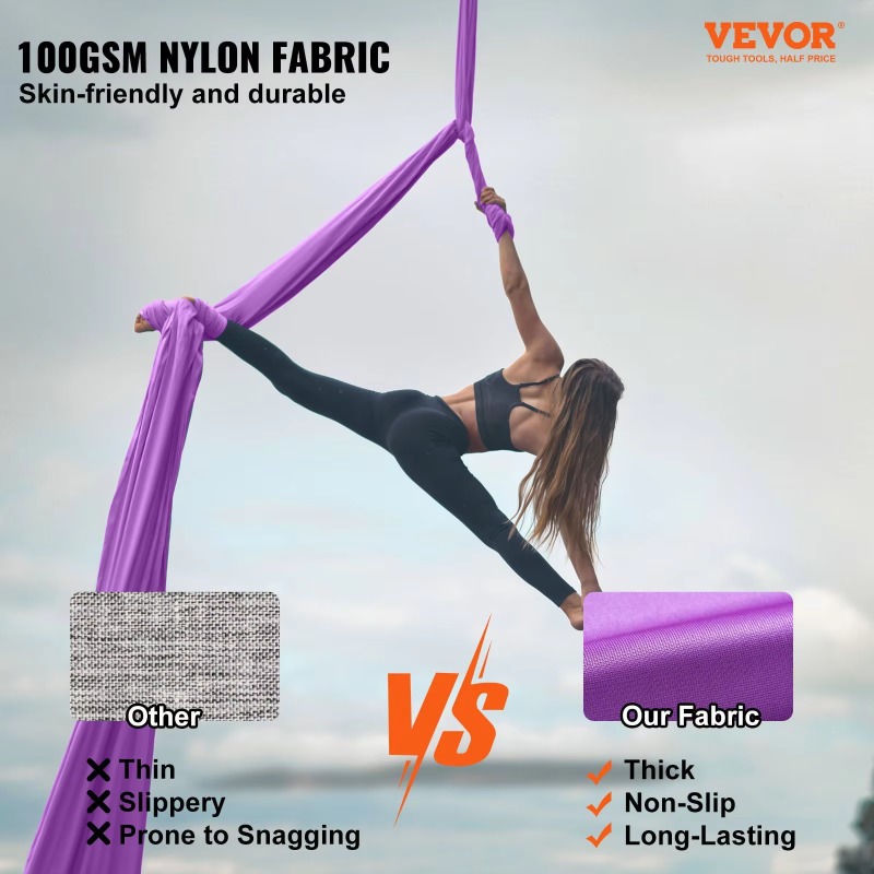 ชิงช้าโยคะผ้าไหมสีม่วง 8.7 หลา - Aerial Silk Hammock บทวิจารณ์และราคา