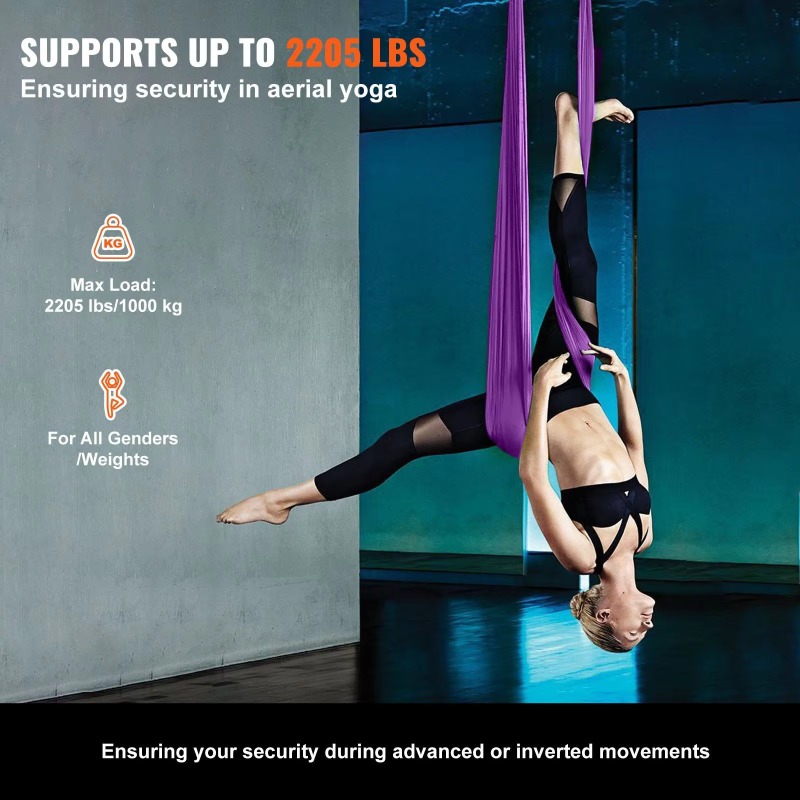 ชิงช้าโยคะผ้าไหมสีม่วง 8.7 หลา - Aerial Silk Hammock บทวิจารณ์และราคา