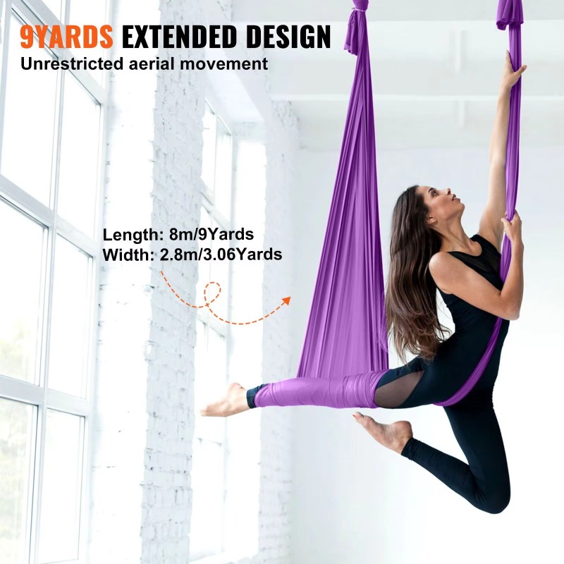 ชิงช้าโยคะผ้าไหมสีม่วง 8.7 หลา - Aerial Silk Hammock บทวิจารณ์และราคา