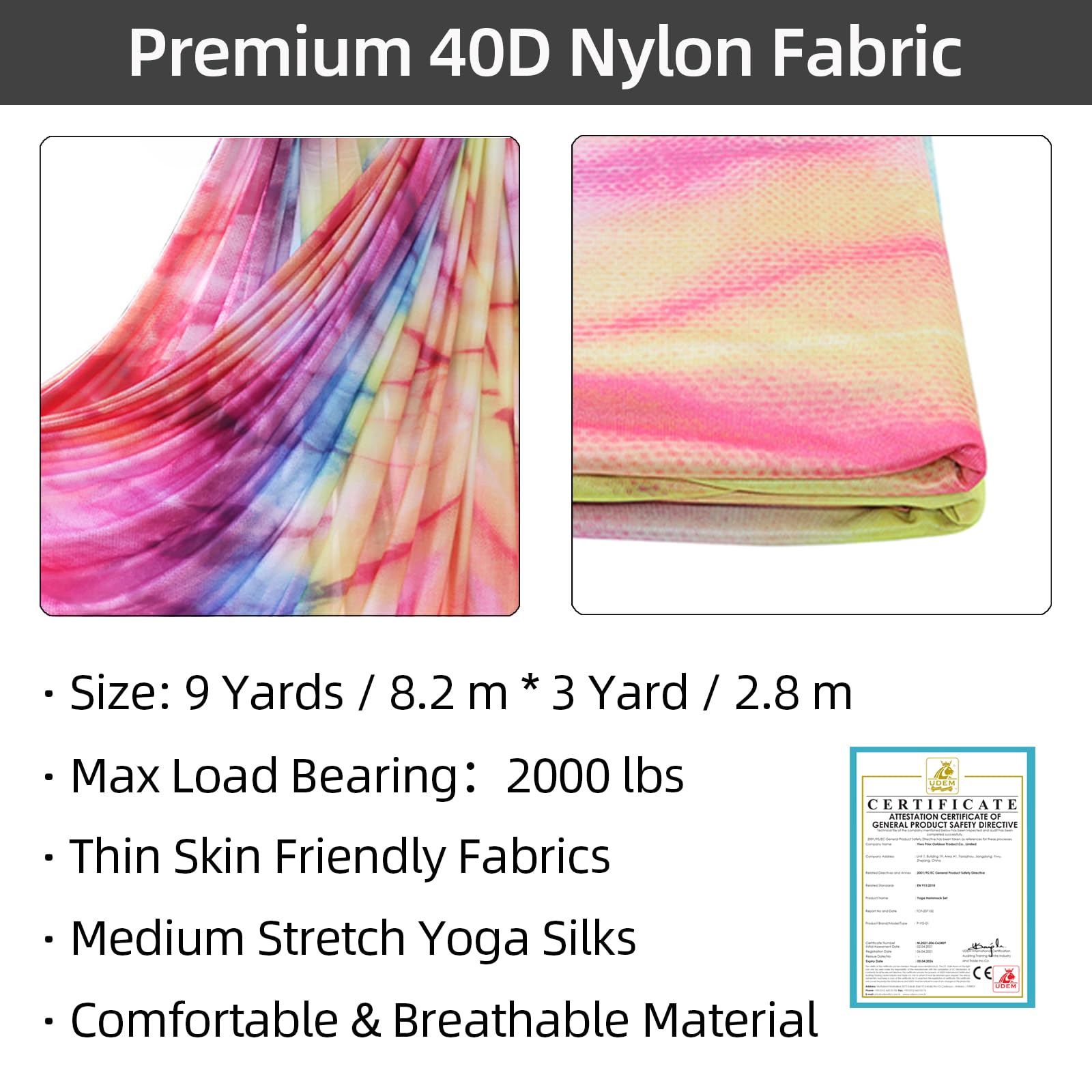 ชุดผ้าไหมสำหรับโยคะทางอากาศยาว - Aerial Silk Hammock บทวิจารณ์และราคา