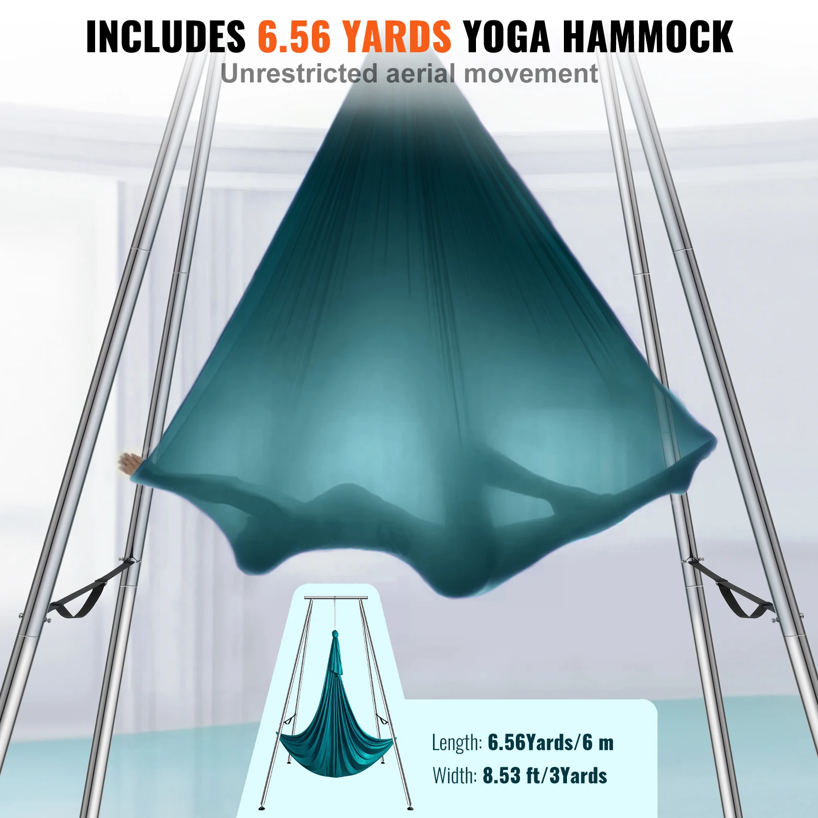 ผ้าไหมสำหรับเล่นโยคะในอากาศ 6. - Aerial Silk Hammock บทวิจารณ์และราคา