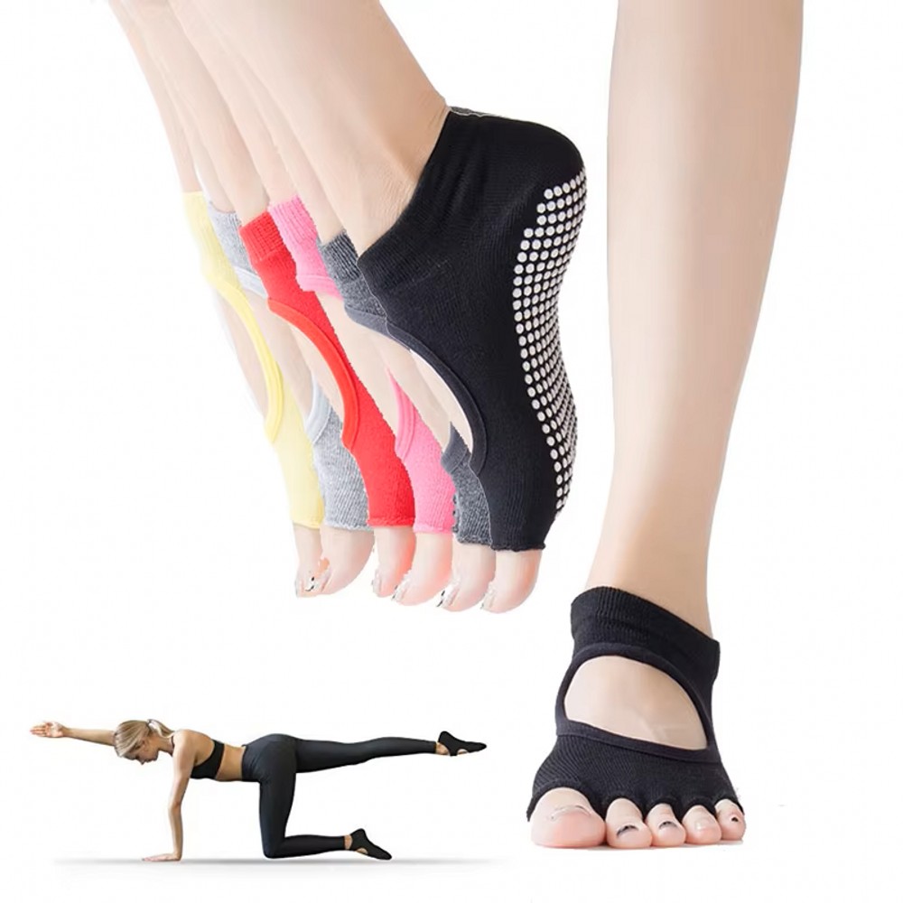 ถุงเท้าโยคะห้านิ้วแบบเปิดหลัง  - Home Pilates Yoga บทวิจารณ์และราคา