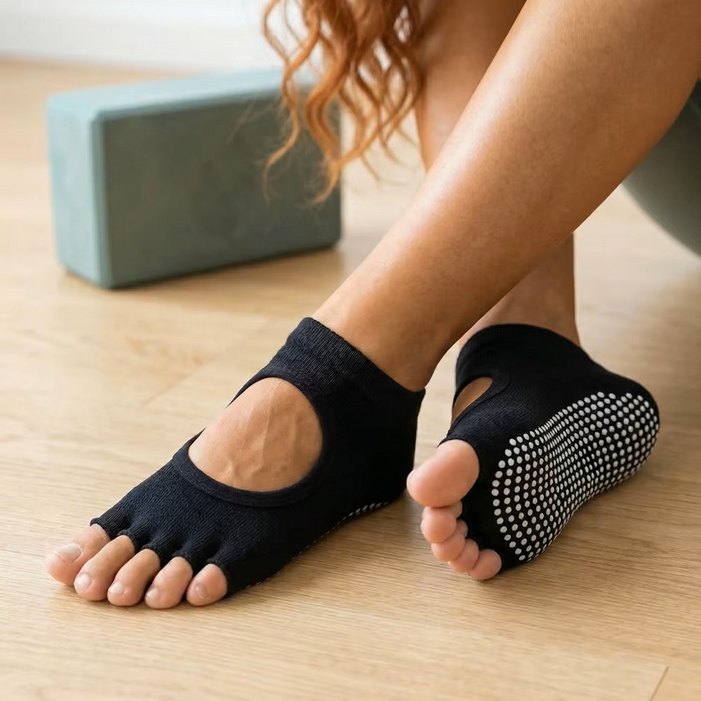 ถุงเท้าโยคะห้านิ้วแบบเปิดหลัง  - Home Pilates Yoga บทวิจารณ์และราคา