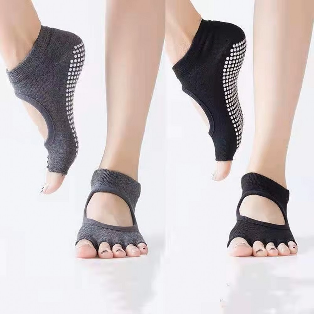 ถุงเท้าโยคะห้านิ้วแบบเปิดหลัง  - Home Pilates Yoga บทวิจารณ์และราคา